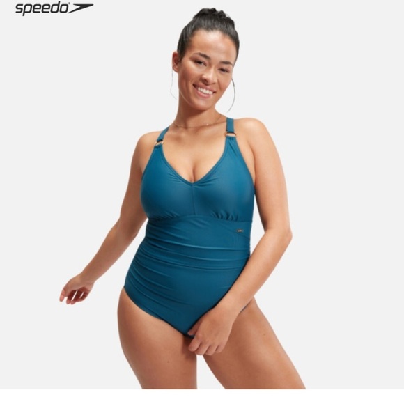 SPEEDO WOMEN'S SHAPING V NECK 1-PIECE SWIMSUIT Size 20 - Picture 1 of 11